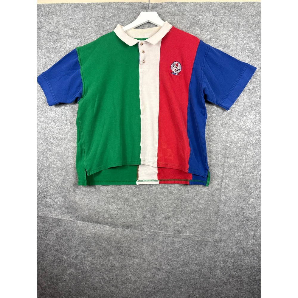 Vintage Mickey Unlimited Goofy Colorblock Polo Shirt Women's Large Disney Cotton